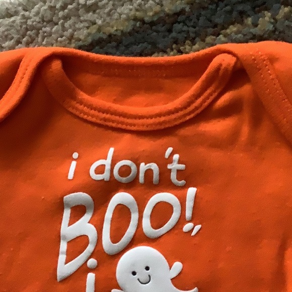 Celebrate Halloween onesie I didn’t boo I poo orange with black Newborn … - Picture 5 of 6